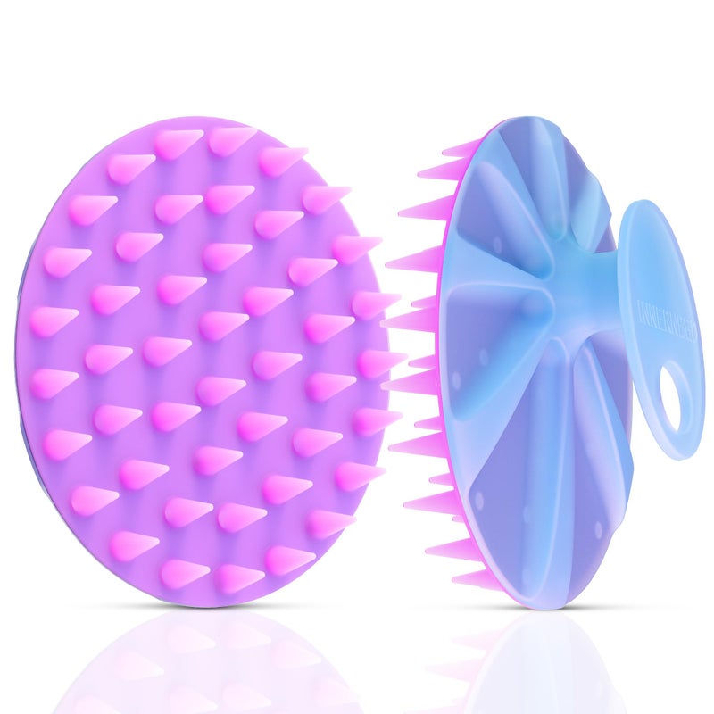 INNERNEED - Magnetic Silicone Scalp Cleaner for Hair Washing, Thick and Soft Bristles, Palm Size Shampoo Brush for Wet or Dry Scalp Massage